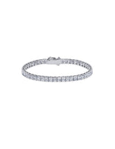 Mens Square Cut Tennis Bracelet Finished in Pure Platinum
